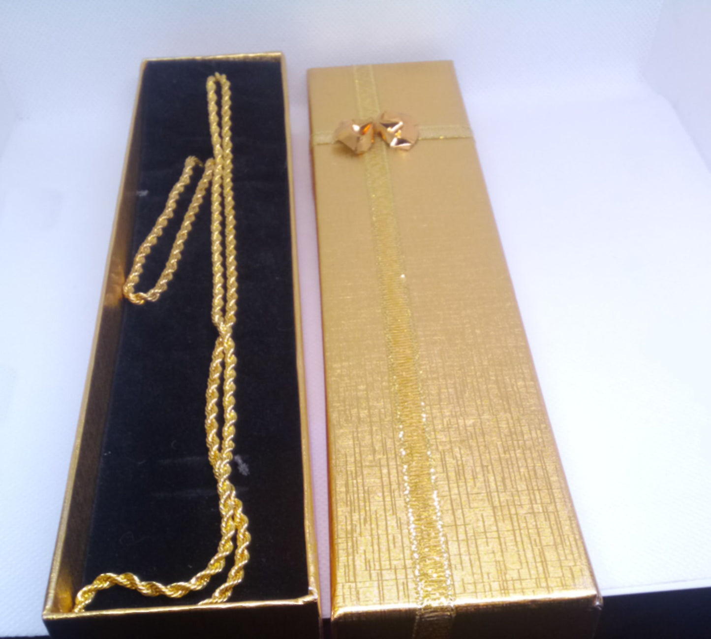 2 PC 18k Golden Plated Necklace For Men Women