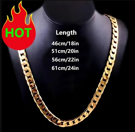 18K Golden Plated Link Chain Necklace Men's Chain Hip Hop