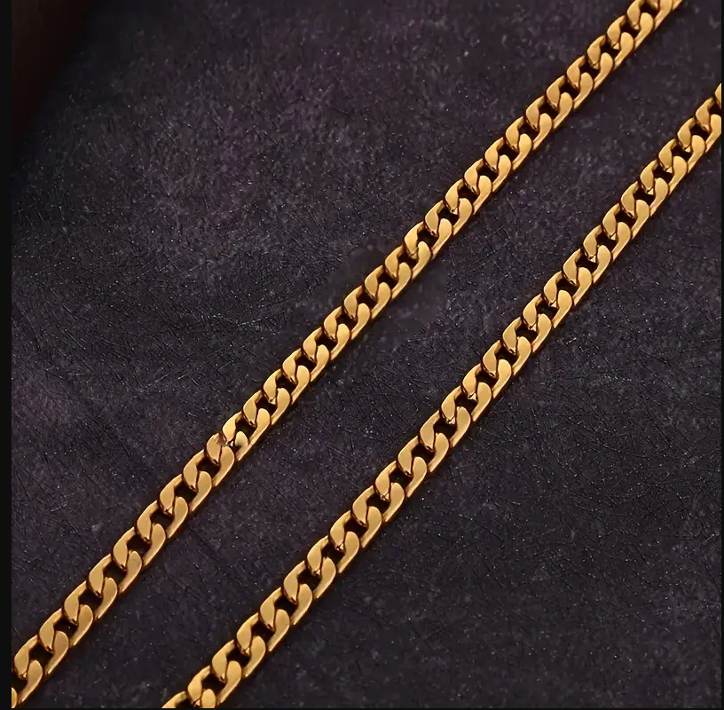 18K Golden Plated Link Chain Necklace Men's Chain Hip Hop