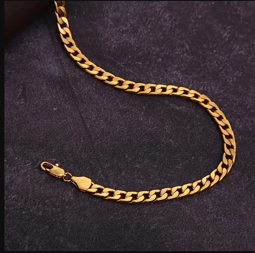 18K Golden Plated Link Chain Necklace Men's Chain Hip Hop