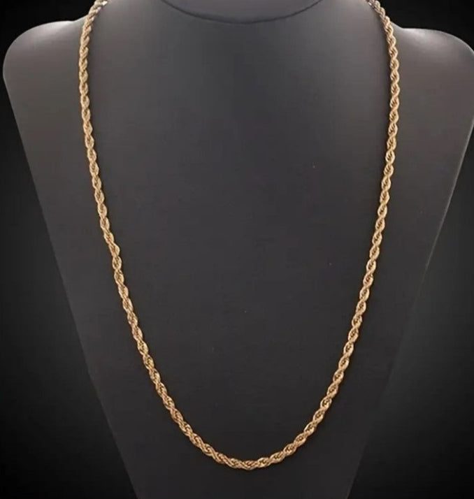 2 PC 18k Golden Plated Necklace For Men Women
