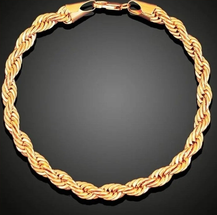 2 PC 18k Golden Plated Necklace For Men Women