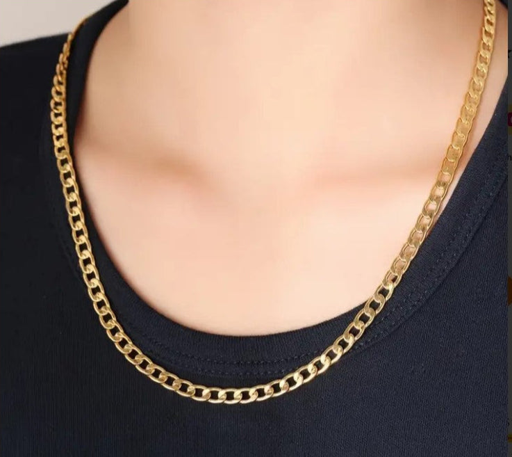 1pc Golden Necklace Men & Women