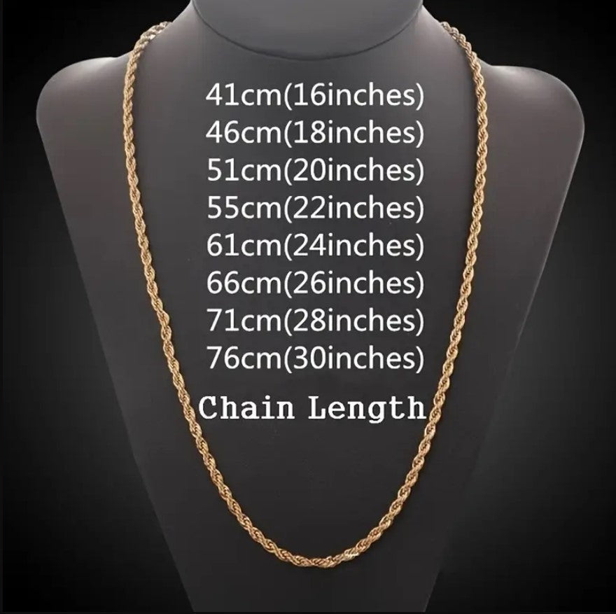 2 PC 18k Golden Plated Necklace For Men Women