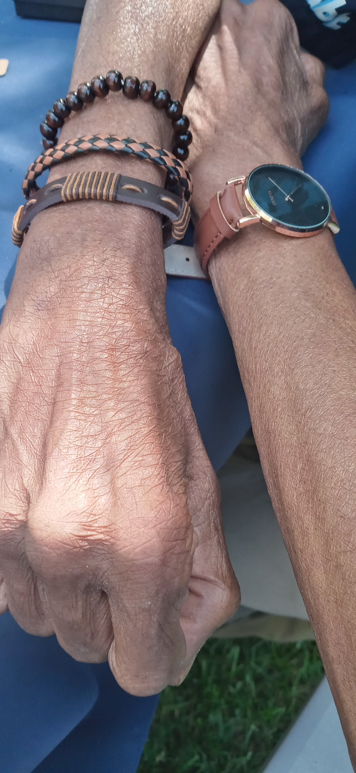 4pcs Quartz Leather Watch Band