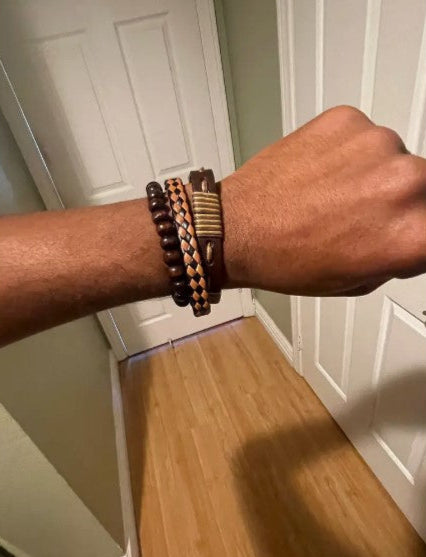 4pcs Quartz Leather Watch Band